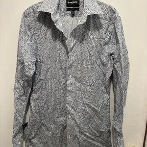 Bonobos Men's White and Blue Patterned Button Down Shirt